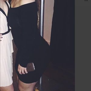 Long Sleeve Black Off the Shoulder Dress